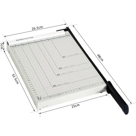 HOMCOM Papierschneidemaschine Hebelschneider Papierschneider Bis DIN A4 Metall Weiß 48 X 26,5 X 5cm 3 HOMCOM Papierschneidemaschine Hebelschneider Papierschneider Bis DIN A4 Metall Weiß 48 X 26,5 X 5cm – Bild 3
