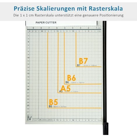 HOMCOM Papierschneidemaschine Hebelschneider Papierschneider Bis DIN A4 Metall Weiß 48 X 26,5 X 5cm 4 HOMCOM Papierschneidemaschine Hebelschneider Papierschneider Bis DIN A4 Metall Weiß 48 X 26,5 X 5cm – Bild 4